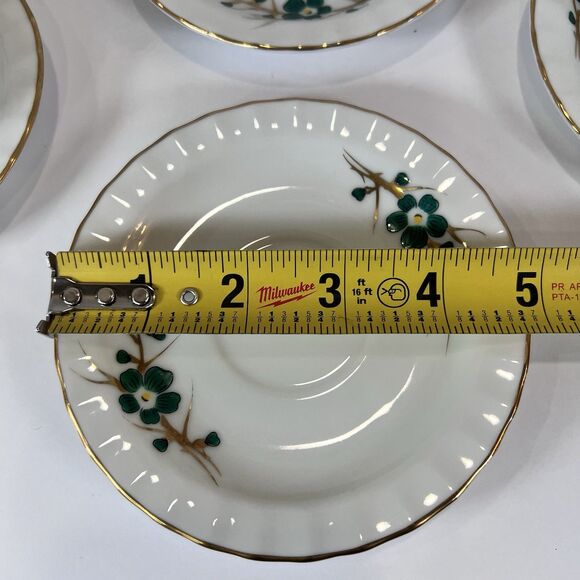 Antique Footed Teacup And Saucer Set Regal China‎ Occupied Japan Emerald Pattern - Picture 7 of 15